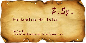 Petkovics Szilvia névjegykártya