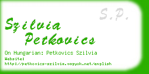 szilvia petkovics business card